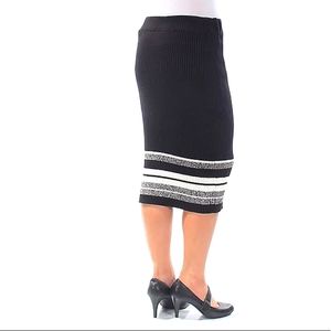 BAR III Sweater Skirt NWT Black & White BodyCon XS